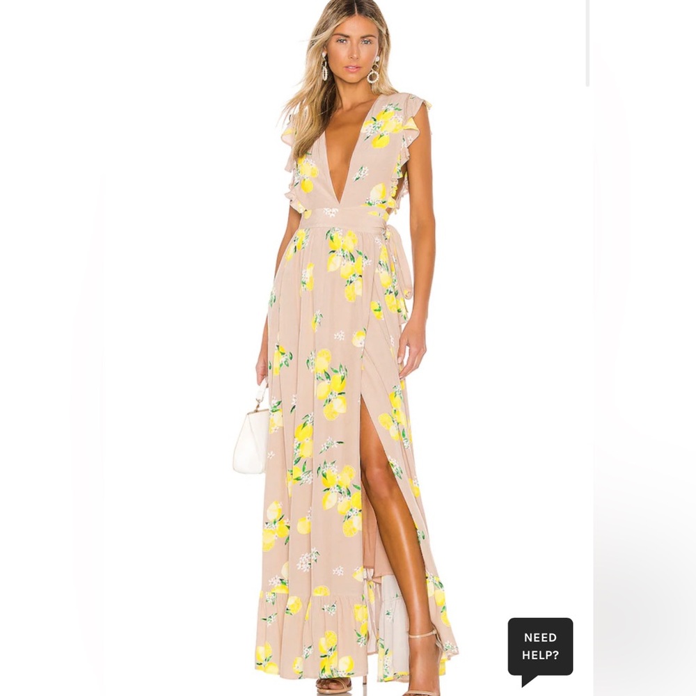 Majorelle Sweet Pea Dress in Tan Lemon